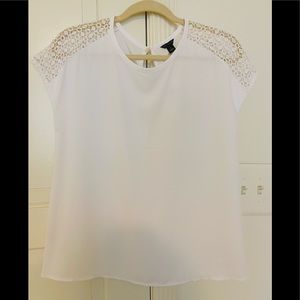 Ann Taylor White Short Sleeve Top